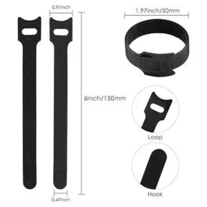 Sujetacables reutilizables de color negro 120 unidades_2