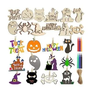 DERAYEE 60 piezas de rebanadas de madera de Halloween_1