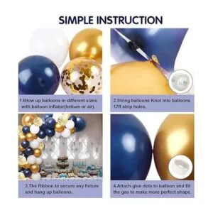 Decoraciones de fiesta de cumpleaños color azul marino y_5