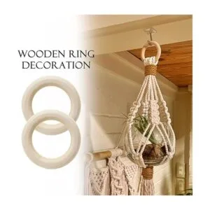 Uenhoy 15 anillos de madera natural de 2.362 in anillos_6