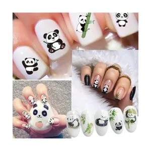 Calcomanías de arte de uñas panda diseño de oso de_2