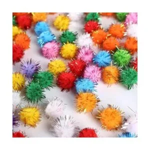 Bolas de purpurina de colores con pompón bolas peludas de_5