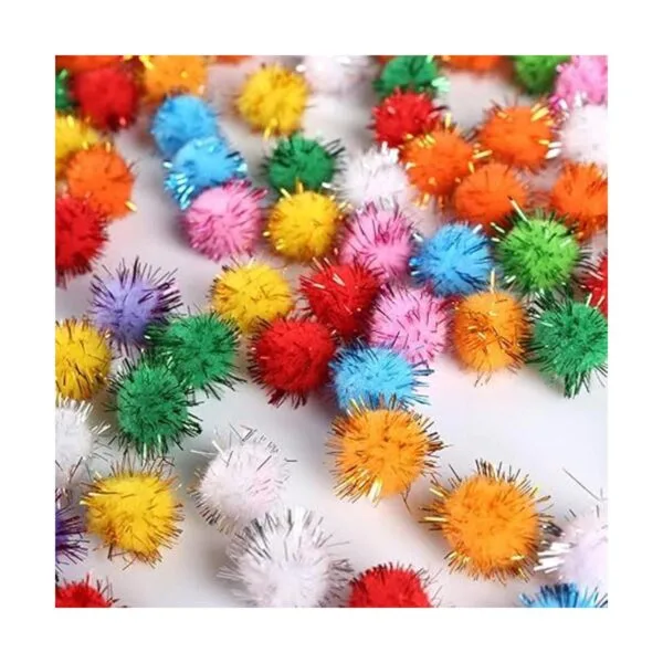 Bolas de purpurina de colores con pompón bolas peludas de_5