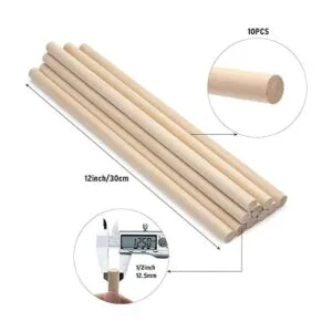 Tacos de madera Dods 10 varillas redondas de madera de_2