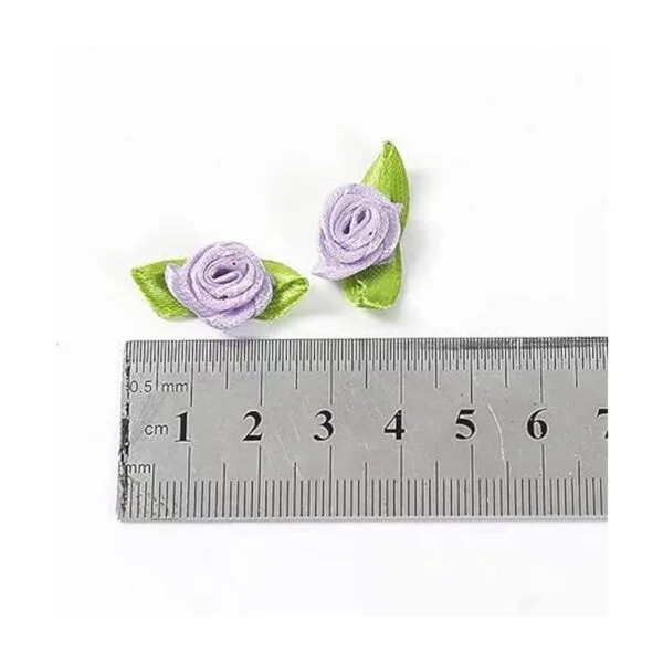 Mini rosas de cinta para manualidades 200 flores de tela_6