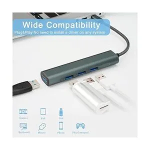 HENRETY Hub USB C Hub USB 3.0 de 4 puertos Hub de datos_4