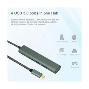 HENRETY Hub USB C Hub USB 3.0 de 4 puertos Hub de datos_3