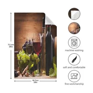 Juego de 1 toalla de cocina con diseño floral de uva de_3