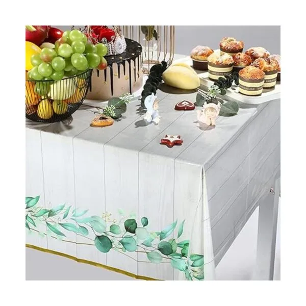 Mantel de hojas de eucalipto de plástico hojas verdes_6