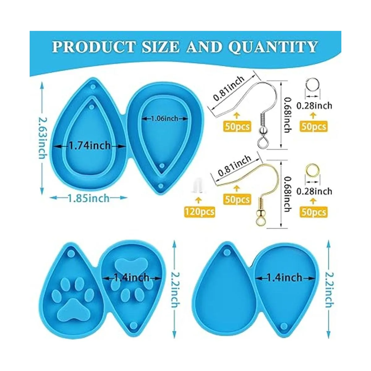 Juego completo de 323 piezas de resina y moldes de resina_3