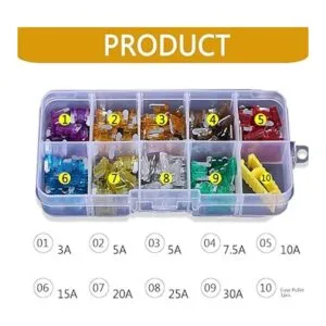 DWARFOO Standard Fuse Assortment kit 3A 5A 7.5A 10A 15A_6