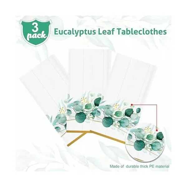 Mantel de hojas de eucalipto de plástico hojas verdes_3