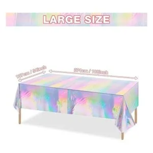 Paquete de 4 manteles de plástico iridiscente brillantes_2