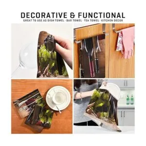 Juego de 1 toalla de cocina con diseño floral de uva de_7