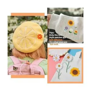 44Pcs Embroidered Flowers Butterfly Bee Iron on Patches_6