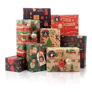 Juego de papel de regalo de Navidad 8 hojas de papel de_1
