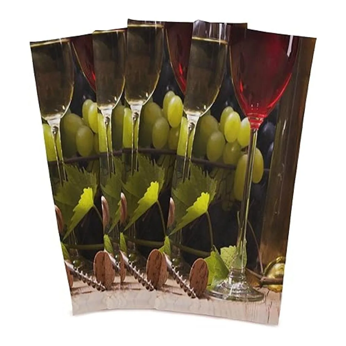 Juego de 1 toalla de cocina con diseño floral de uva de_2