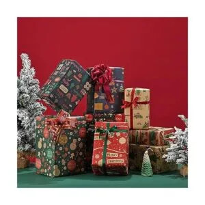 Juego de papel de regalo de Navidad 8 hojas de papel de_7