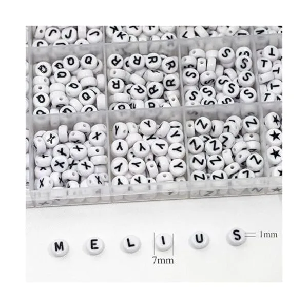 Melius Cuentas de letras acrílicas 1450 cuentas redondas_2