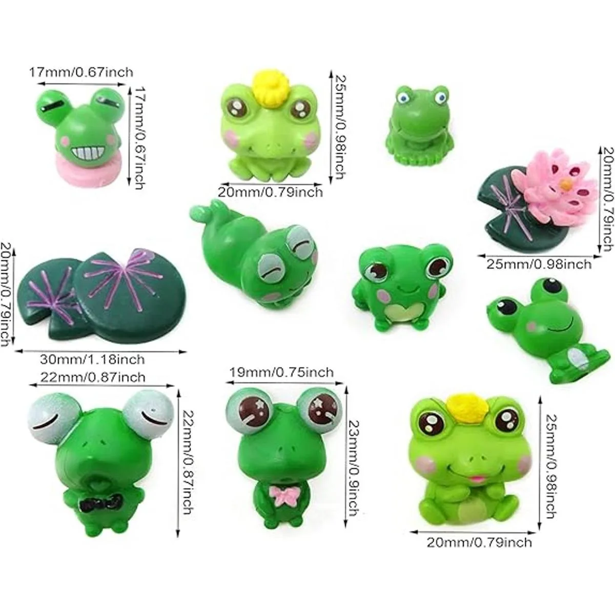 Honbay 11 figuras en miniatura de rana de resina lindo_2