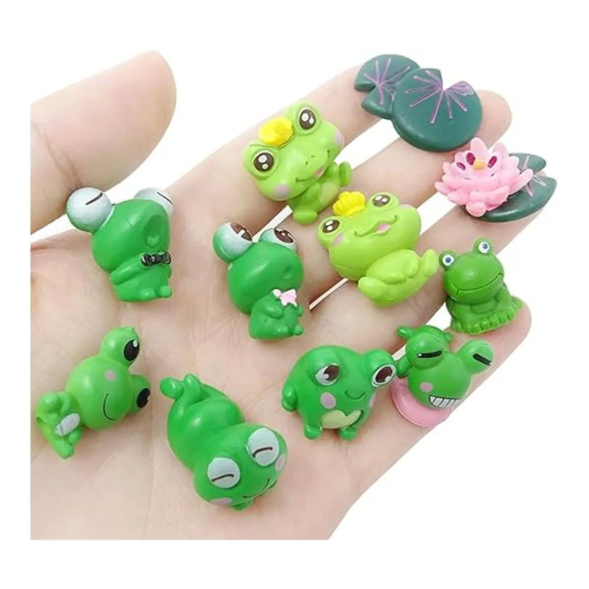 Honbay 11 figuras en miniatura de rana de resina lindo_3