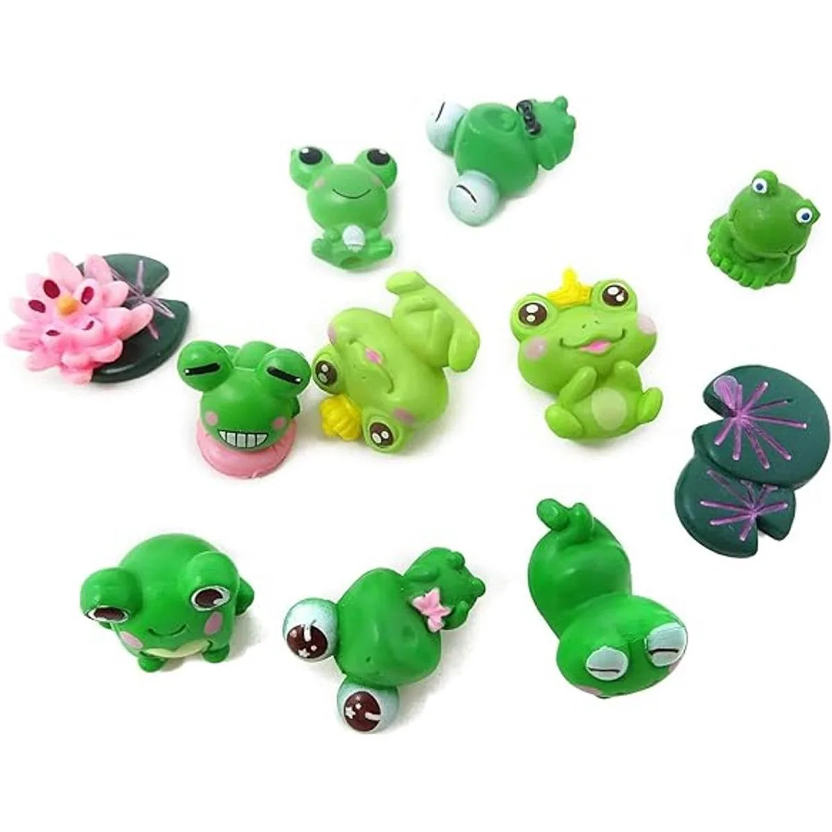 Honbay 11 figuras en miniatura de rana de resina lindo_4