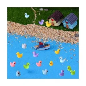 Tindobewan 100 piezas de pequeños patos de resina en_3
