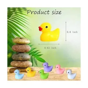 Tindobewan 100 piezas de pequeños patos de resina en_2