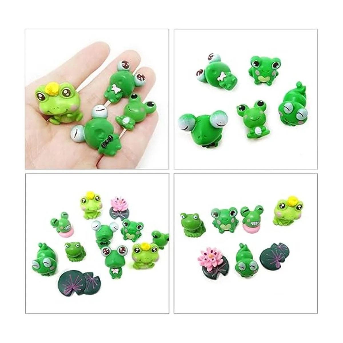 Honbay 11 figuras en miniatura de rana de resina lindo_6