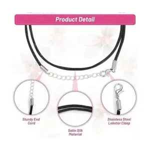 Selizo 50 piezas de cordón de seda satinada con cierre de_4