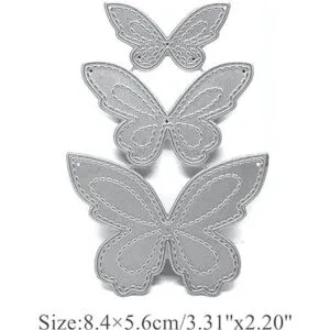 hinana Juego de 3 troqueles de metal con mariposa 3D_2