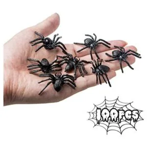 BAINFE 100 juguetes de araña de plástico realistas broma_1