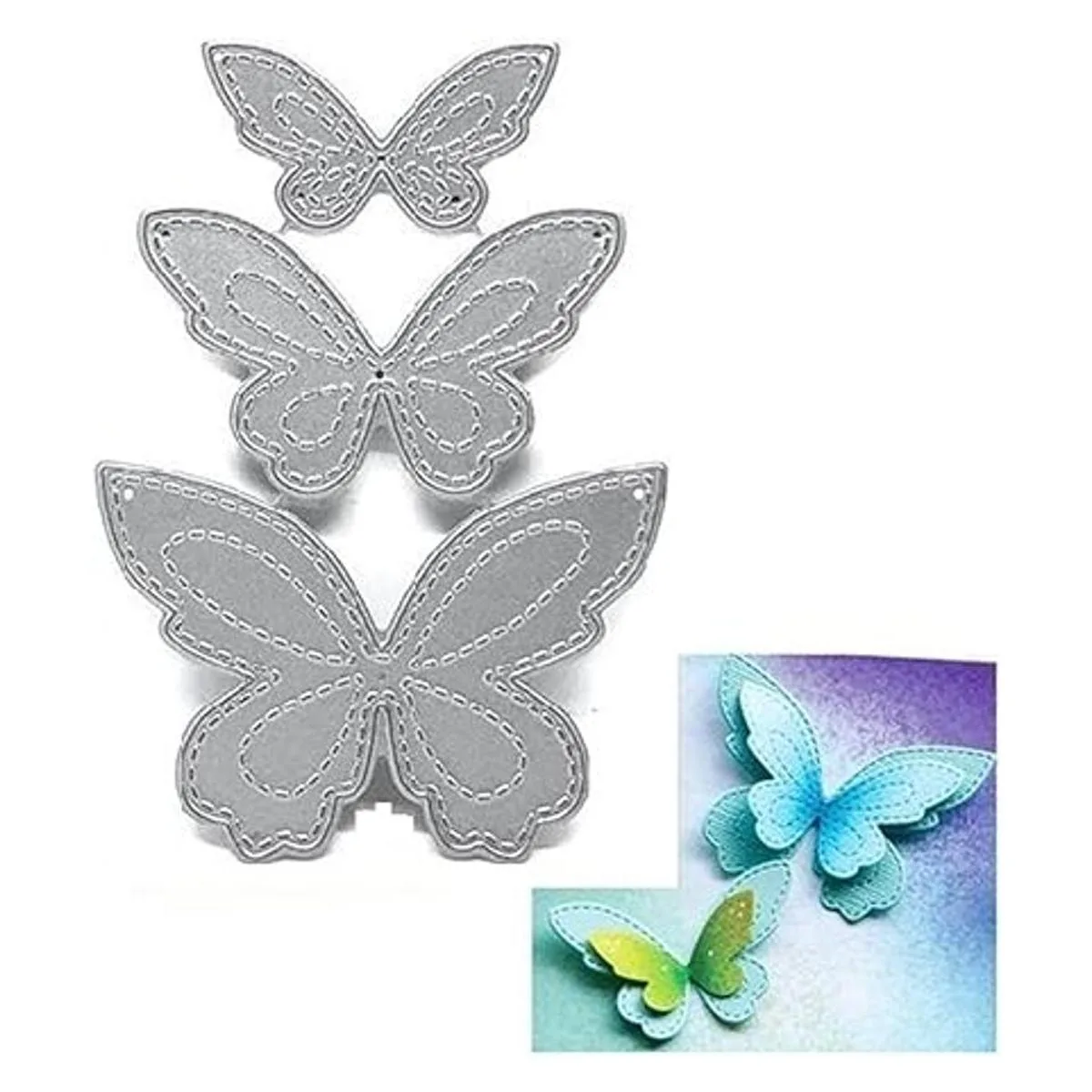 hinana Juego de 3 troqueles de metal con mariposa 3D_3