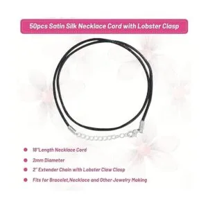 Selizo 50 piezas de cordón de seda satinada con cierre de_3