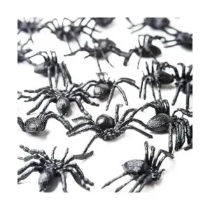 BAINFE 100 juguetes de araña de plástico realistas broma_2