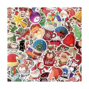 AOWDIAO 200 calcomanías de vinilo lindas de Feliz Navidad_3