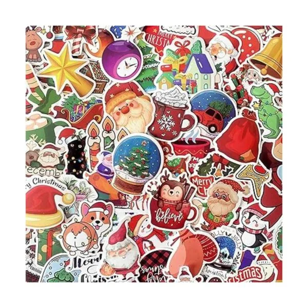 AOWDIAO 200 calcomanías de vinilo lindas de Feliz Navidad_3