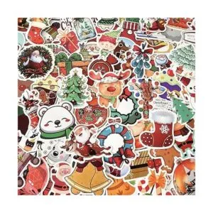 AOWDIAO 200 calcomanías de vinilo lindas de Feliz Navidad_2