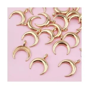 KC 50 colgantes de luna creciente dorada de aleación de_4