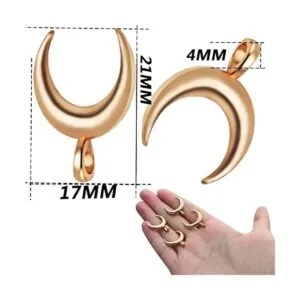 KC 50 colgantes de luna creciente dorada de aleación de_3