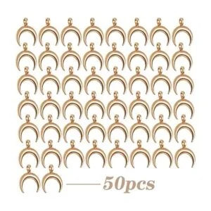 KC 50 colgantes de luna creciente dorada de aleación de_2