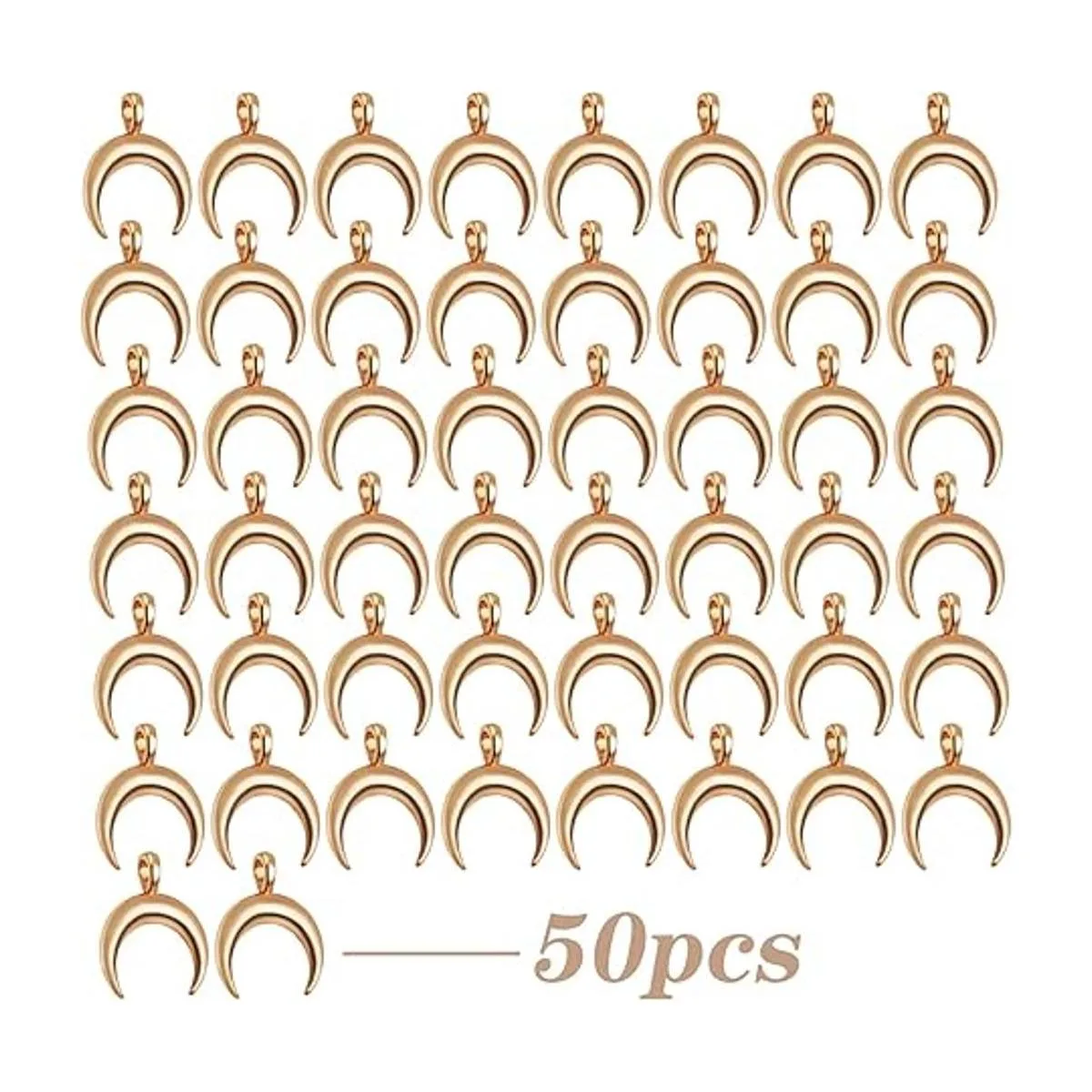 KC 50 colgantes de luna creciente dorada de aleación de_2