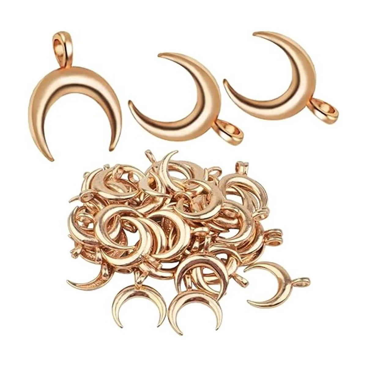 KC 50 colgantes de luna creciente dorada de aleación de_1