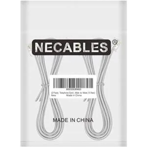 NECABLES Cable de teléfono de 10 pies RJ11 6P4C macho a_5