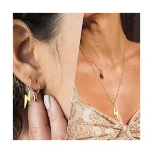 60 colgantes de aleación con diseño de rayo dorado_5