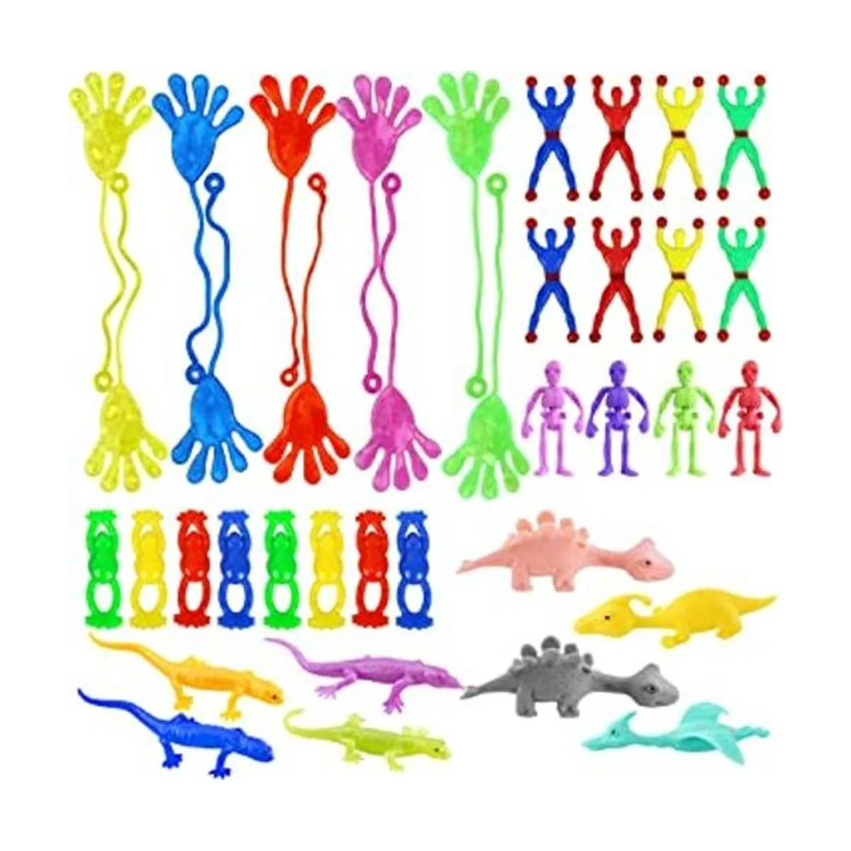 42 juguetes adhesivos de vinilo elásticos surtidos_1