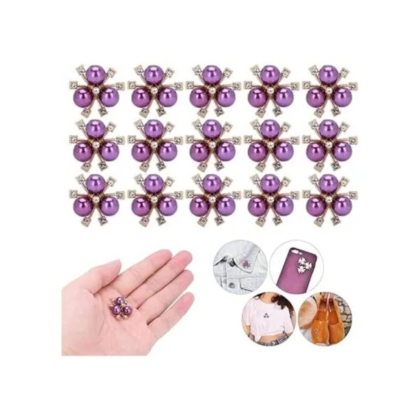 20 adornos de perlas de diamantes de imitación broche de_3