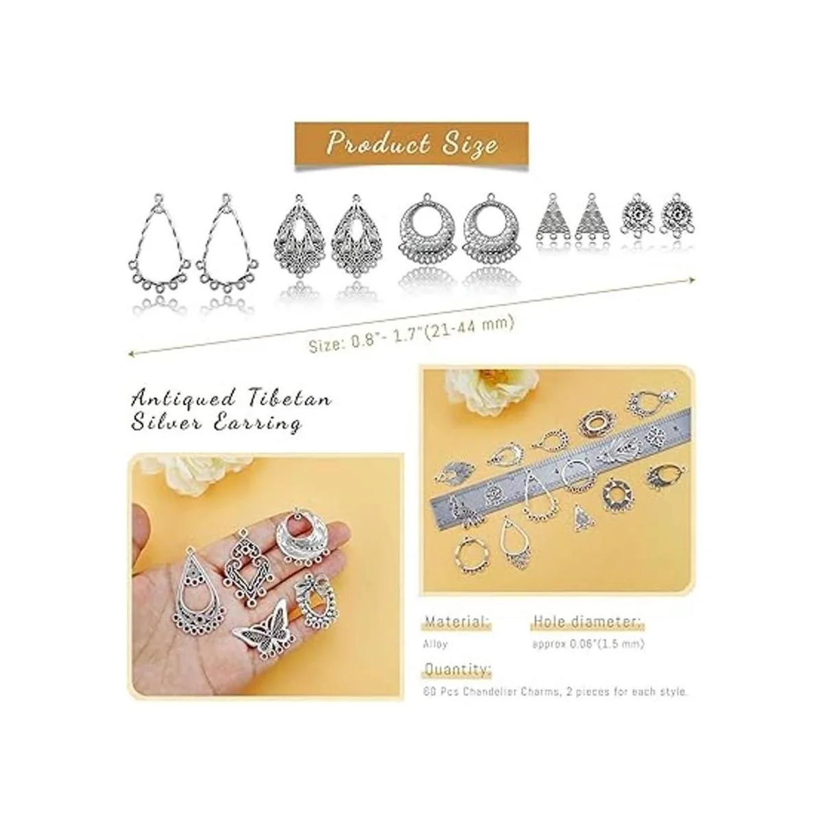 JIALEEY Kit de fabricación de joyas de plata tibetana_2