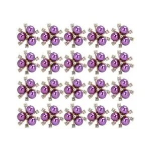 20 adornos de perlas de diamantes de imitación broche de_7