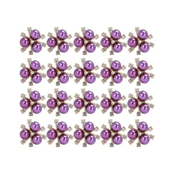 20 adornos de perlas de diamantes de imitación broche de_7